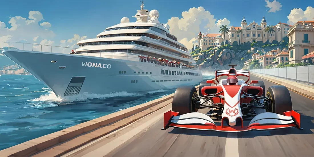 Banner Wonaco Casino con il pacchetto di benvenuto per l'Italia